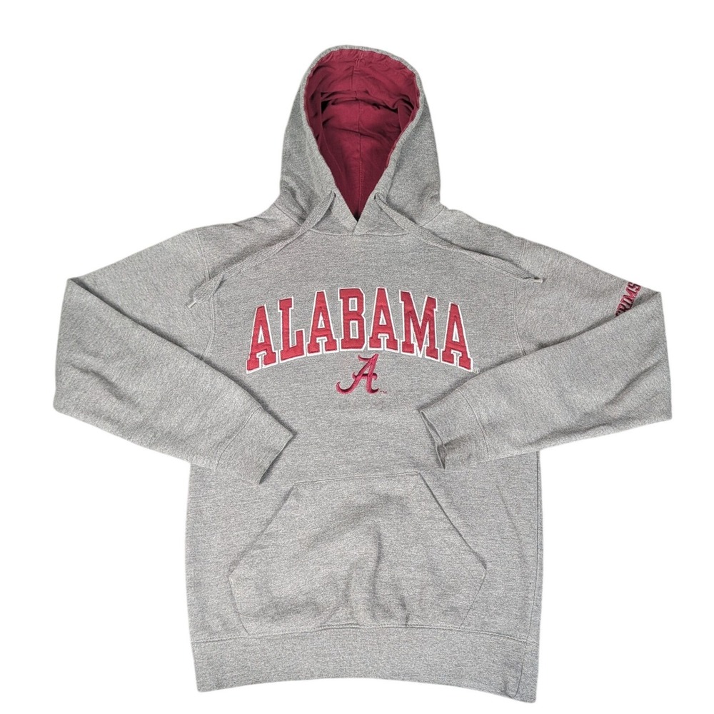 Old Varsity Brand Alabama Hoodie Mens Small Grey Crimson Tide Graphic Excellent